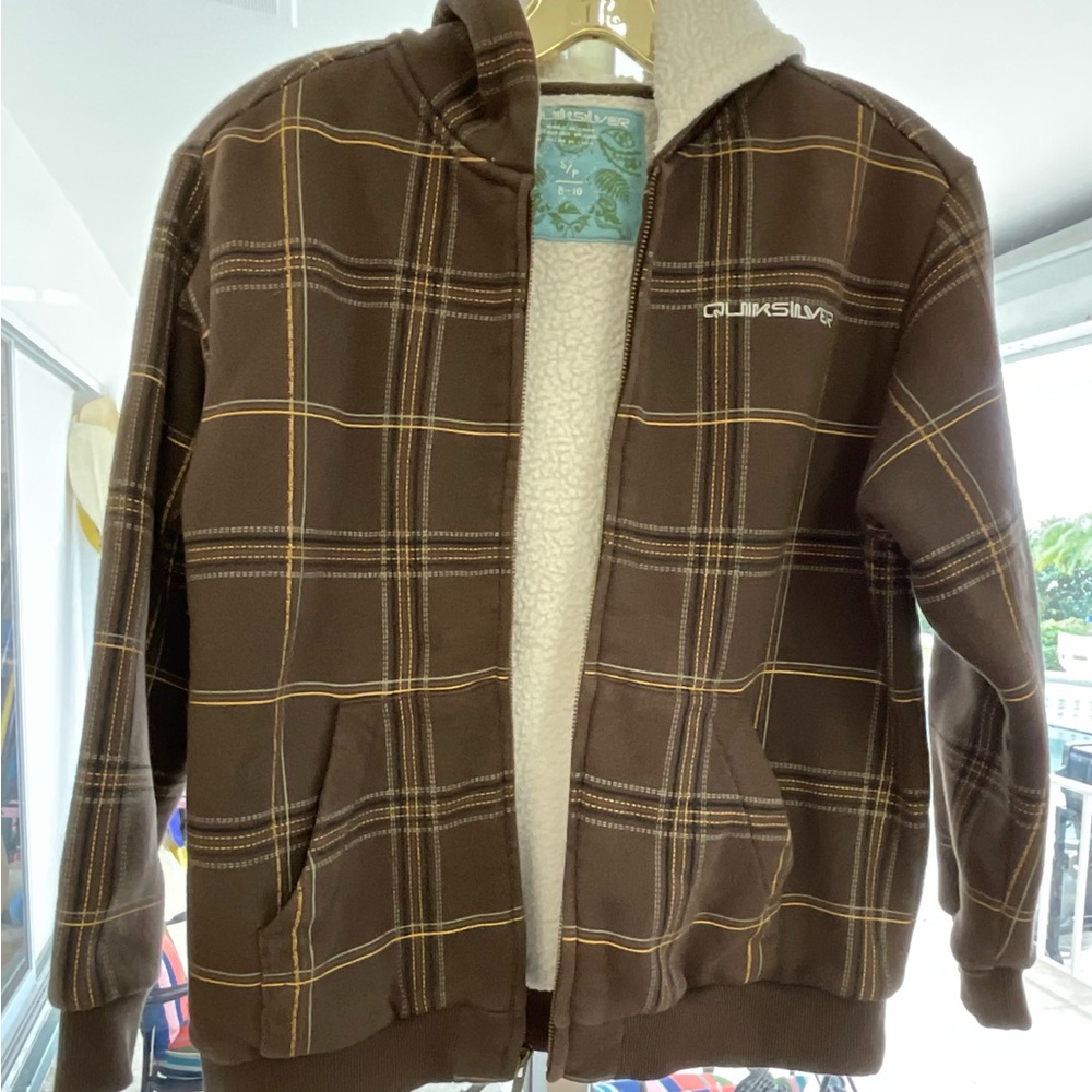 Quiksilver Chocolate Plaid Kid’s Jacket 8/10 small
